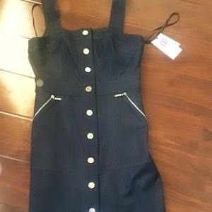 Denim Silver Button Dress